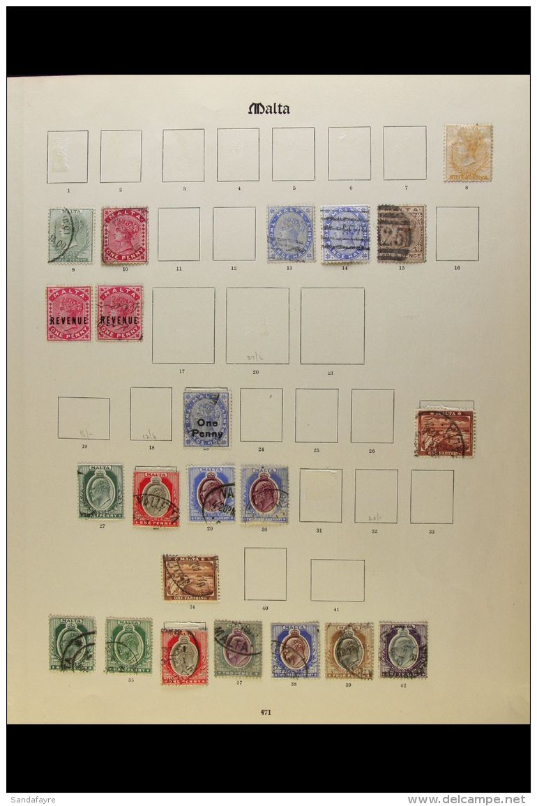 1863-1936 USED COLLECTION On Printed Pages With KEVII To 1s, KGV Pictorials To 2s6d. Useful Ranges (90+ Stamps)... - Malte (...-1964)