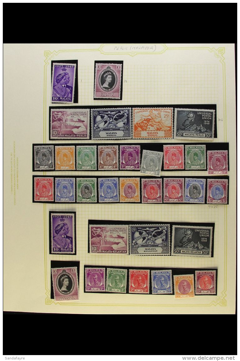 VARIOUS STATES 1948-55 All Different Very Fine Mint Collection On Pages, Includes Definitive Issues Of Perlis To... - Autres & Non Classés