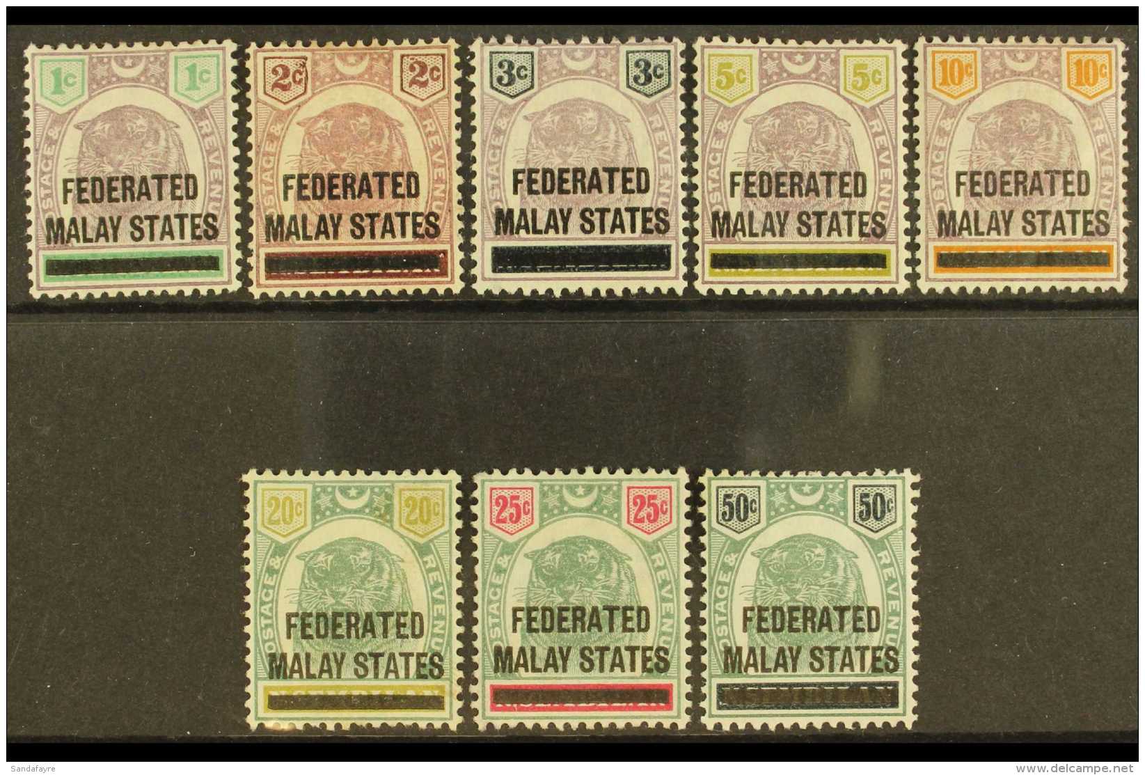 FEDERATED STATES 1900 Overprinted Set Complete On Stamps Of Negri Sembilan, SG 1/8, Very Fine Mint. Scarce Group.... - Andere & Zonder Classificatie