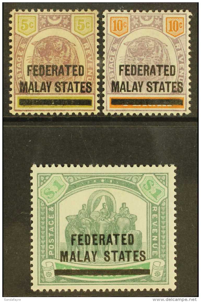 FEDERATED STATES 1900 5c To $1 Ovpts On Stamps Of Perak, SG 9/11, Very Fine Mint. (3 Stamps) For More Images,... - Andere & Zonder Classificatie