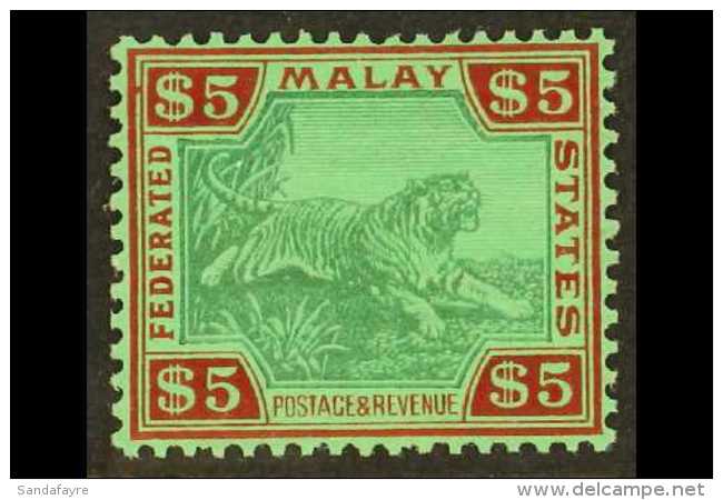 FEDERATED STATES $5 Green And Red On Green "Tiger", SG 81, Superb Mint. For More Images, Please Visit... - Autres & Non Classés