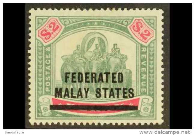 FEDERATED STATES 1900 $2 Green And Carmine, Overprinted, SG 12, Superb Mint. For More Images, Please Visit... - Andere & Zonder Classificatie