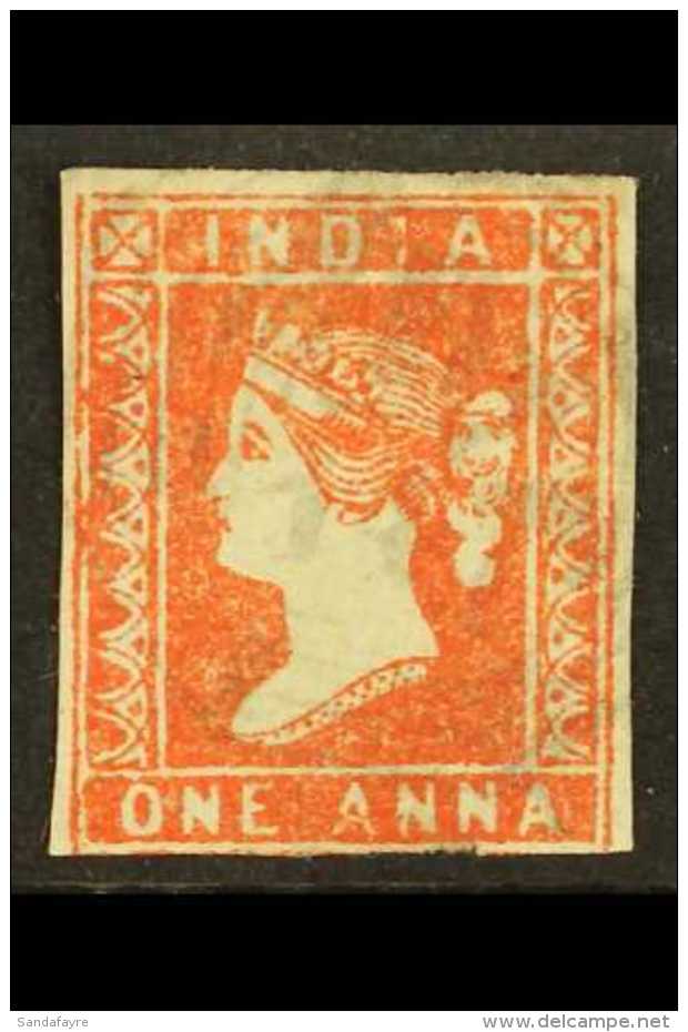 INDIA USED IN PENANG 1854 1a Red (Die 1), SG Z21, Used With Light But Readable Octagonal Cancellation &amp; Small... - Straits Settlements