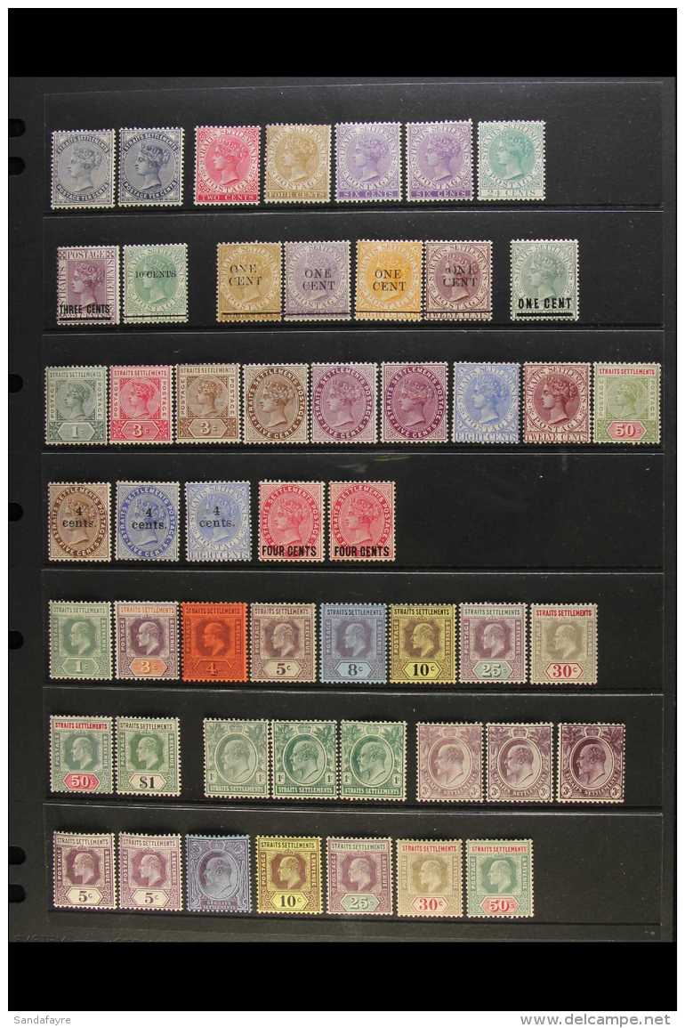 1882-1936 VERY FINE MINT COLLECTION On Stock Pages, All Different With A Few Shades, We See 1882 10c, 1883-91 To... - Straits Settlements