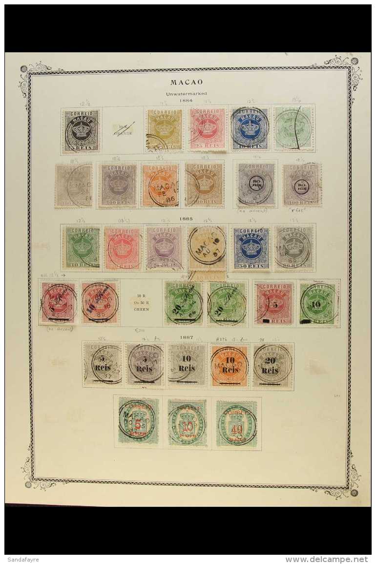1884-1887 USED CROWNS COLLECTION Presented On A Printed Page. Includes 1884 Perf 12&frac12; 5r, 20r, 25r, 40r,... - Autres & Non Classés