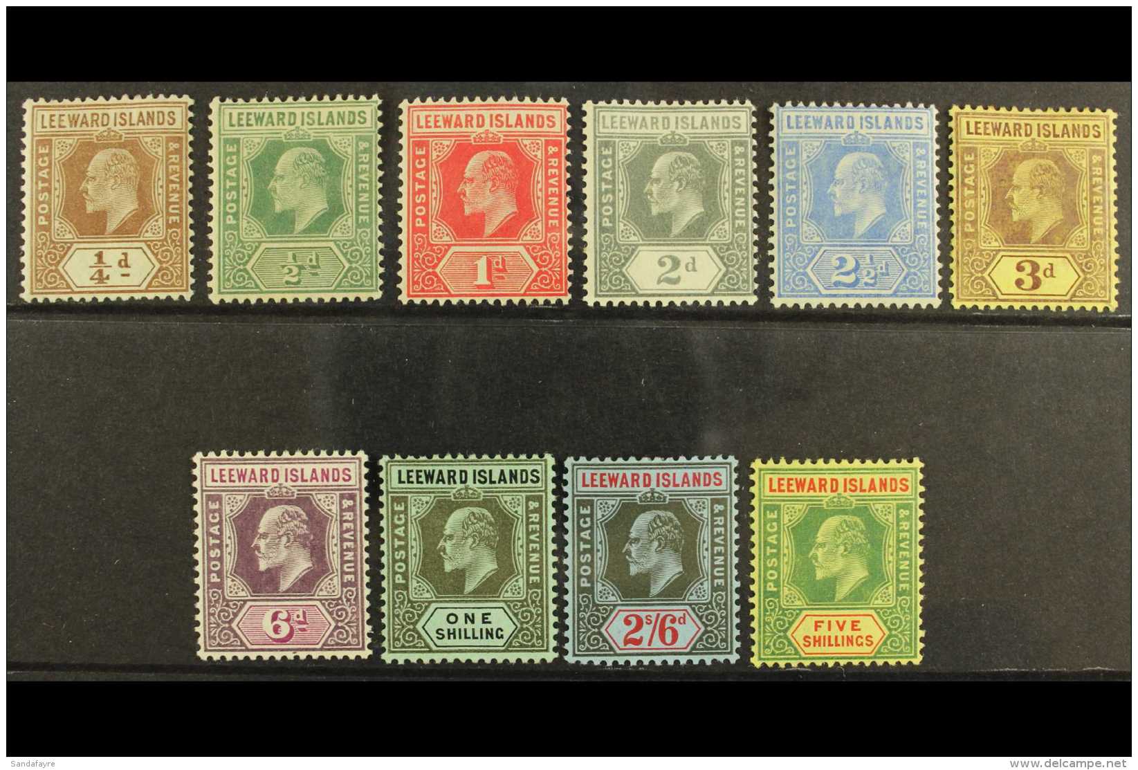 1907-11 Complete Set, SG 36/45, Fine Mint. (10) For More Images, Please Visit... - Leeward  Islands