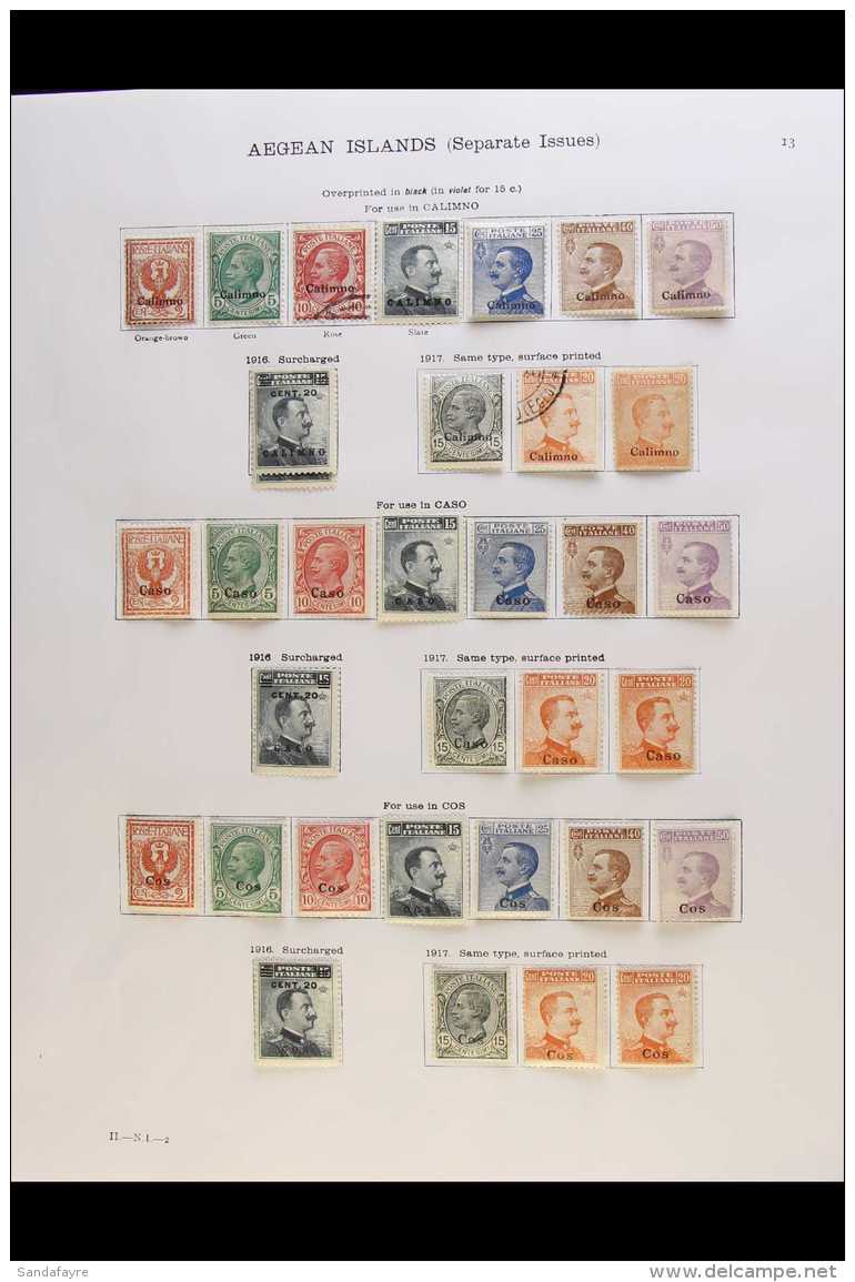 AEGEAN ISLANDS 1912-22 COMPLETE DEFINITIVE MINT &amp; USED COLLECTION For All The Michetti And Leoni Issues... - Andere & Zonder Classificatie