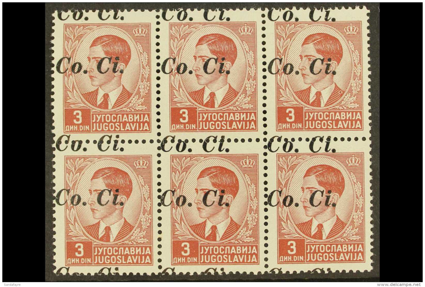 WWII - OCCUPATION OF KUPA (FIUME) 1941 3d Red Brown, Overprinted "Co. Ci.", Variety "overprint Double", Sass 6aa,... - Non Classificati
