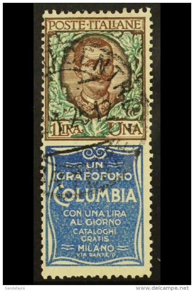 PUBLICITY STAMPS 1924 1L Brown, Green And Blue "Columbia", Sass 19, Very Fine Used. Scarce Stamp. For More Images,... - Zonder Classificatie