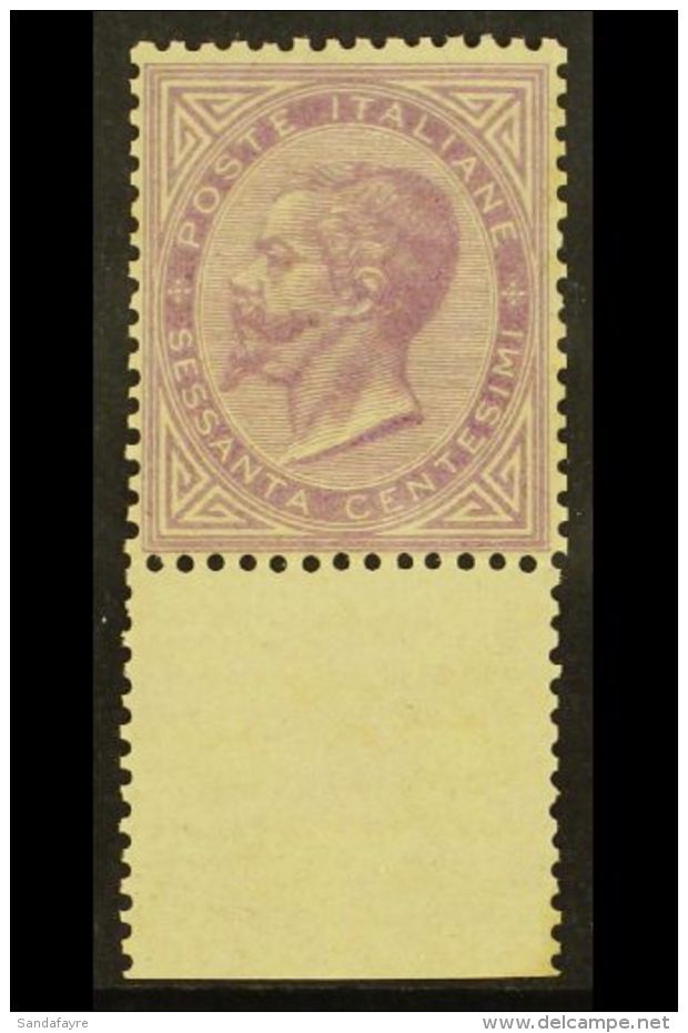 1863 60c Bright Lilac London Printing, Sassone L21, Never Hinged Mint With Sheet Margin At Base, Signed &amp;... - Zonder Classificatie