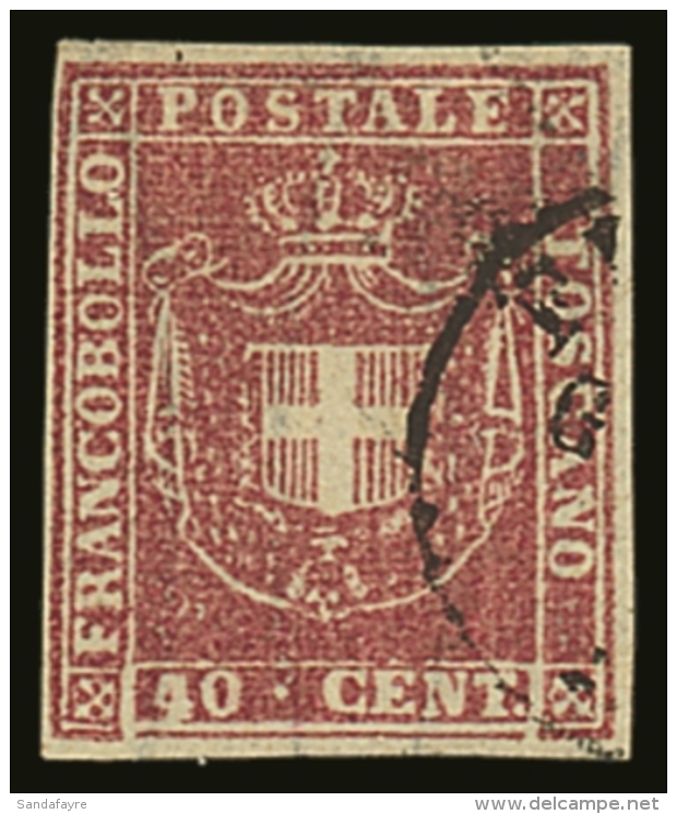 TUSCANY 1860 40c Carmine Rose, Sass 21b, Superb Used With Clear To Large Margins, Neat Cancel And Rich Colour.... - Zonder Classificatie