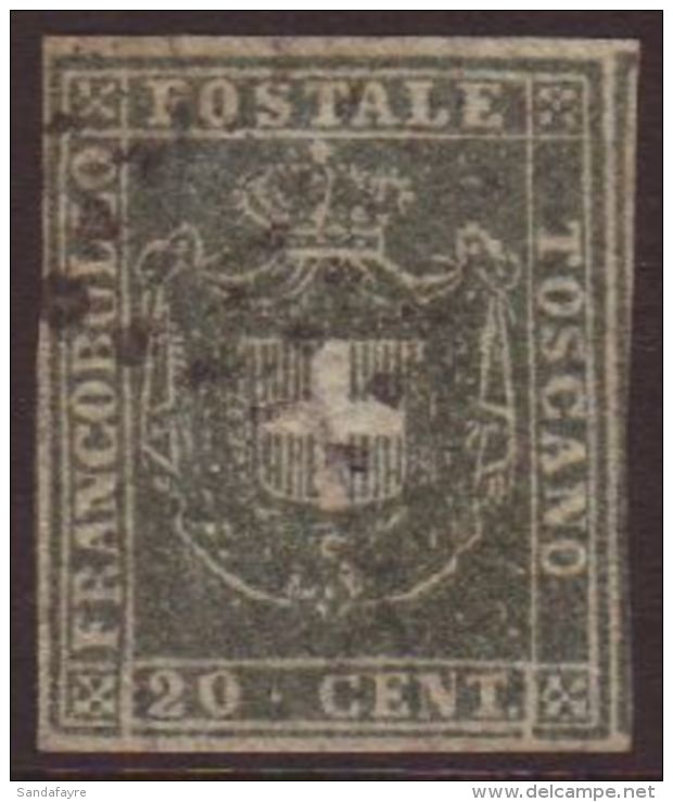 TUSCANY 1860 20c Pale Grey Greenish Blue, Sass 20c, Superb Used With Clear Margins All Round And Light Cancel. For... - Non Classés