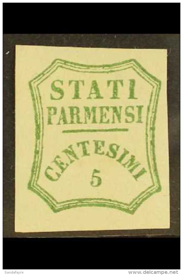 PARMA 1859 5c Yellow Green, Provisional Govt, Sass 13, Superb Mint Og. For More Images, Please Visit... - Zonder Classificatie