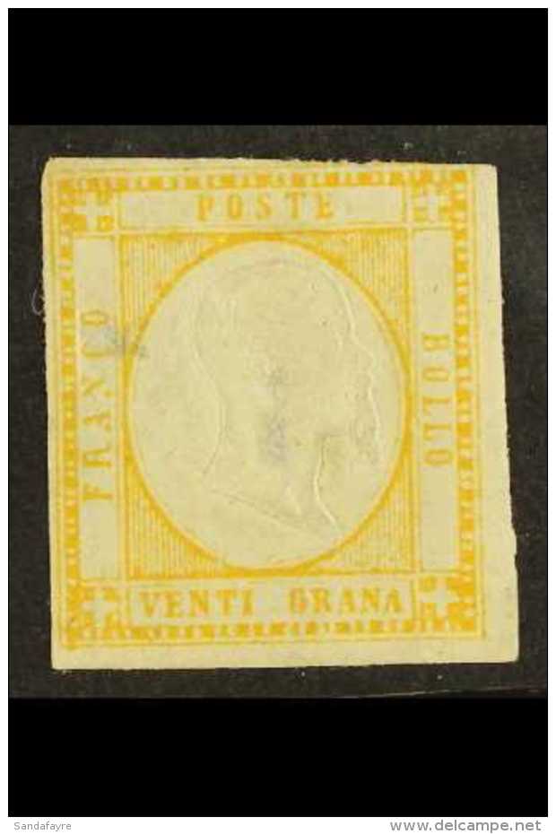 NEAPOLITAN PROVINCES 1861 20c Yellow-orange, SG 19, Mint, Thins, Three Margins, Cat.&pound;600. For More Images,... - Non Classés