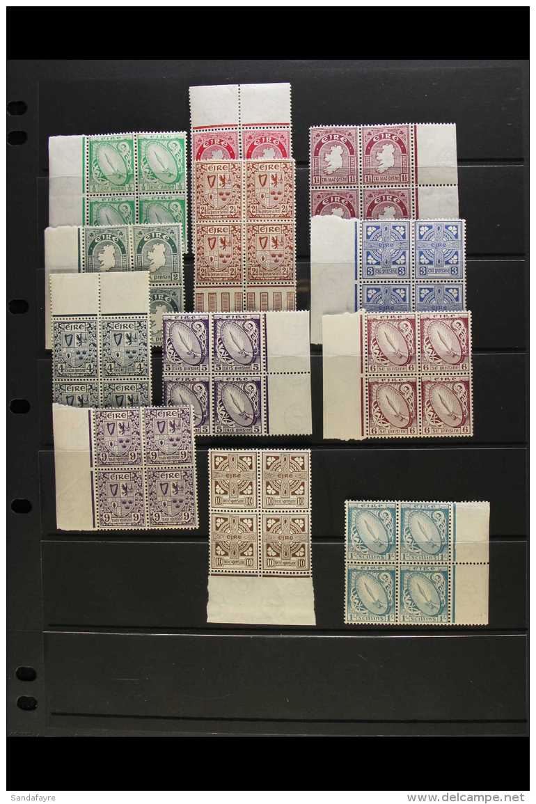 1922-34 Definitive Set, SG 71/82, In Superb Marginal Mint Blocks Of Four, Most Stamps Are Never Hinged. (12... - Autres & Non Classés