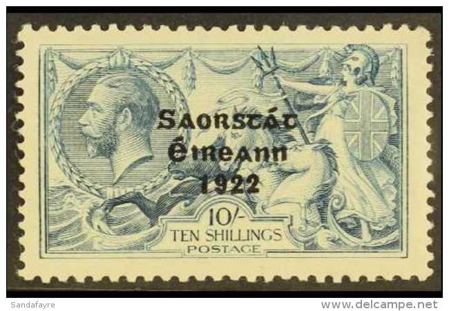 1922-23 10s Dull Grey Blue Seahorse, SG 66, From The Perfect "S" Plate (Hib. T61j), Fine Mint. For More Images,... - Autres & Non Classés