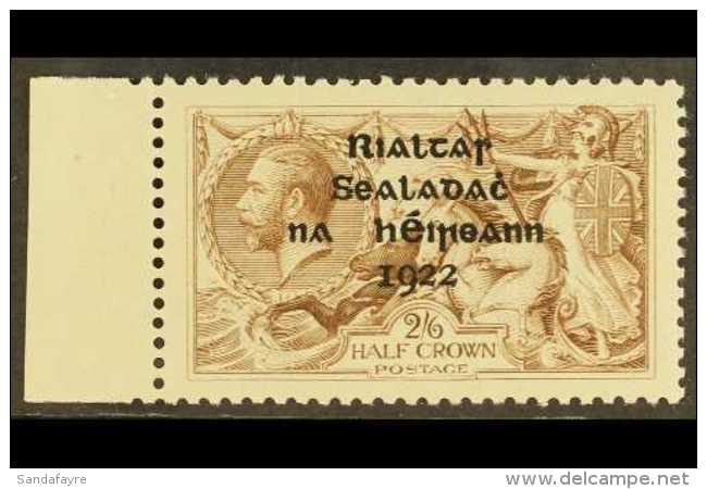 1922 THOM 2s6d Sepia-brown Seahorse, SG 44, Left Marginal Example, Superb Never Hinged Mint. For More Images,... - Andere & Zonder Classificatie