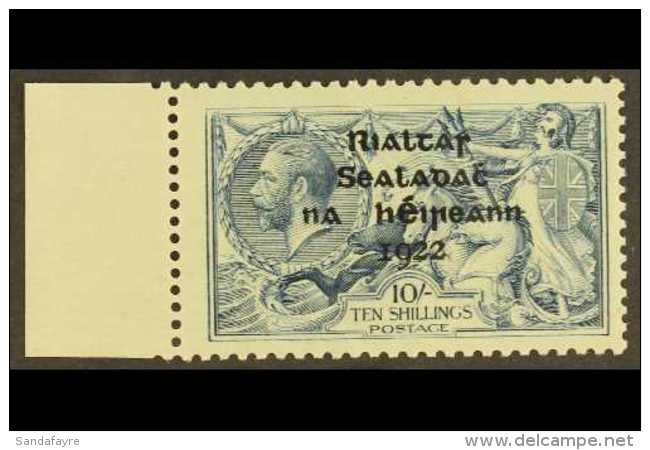 1922 THOM 10s Dull Grey Blue Seahorse, SG 46, Left Marginal Example Showing RETOUCH TO 10/- From Position 8/1... - Andere & Zonder Classificatie