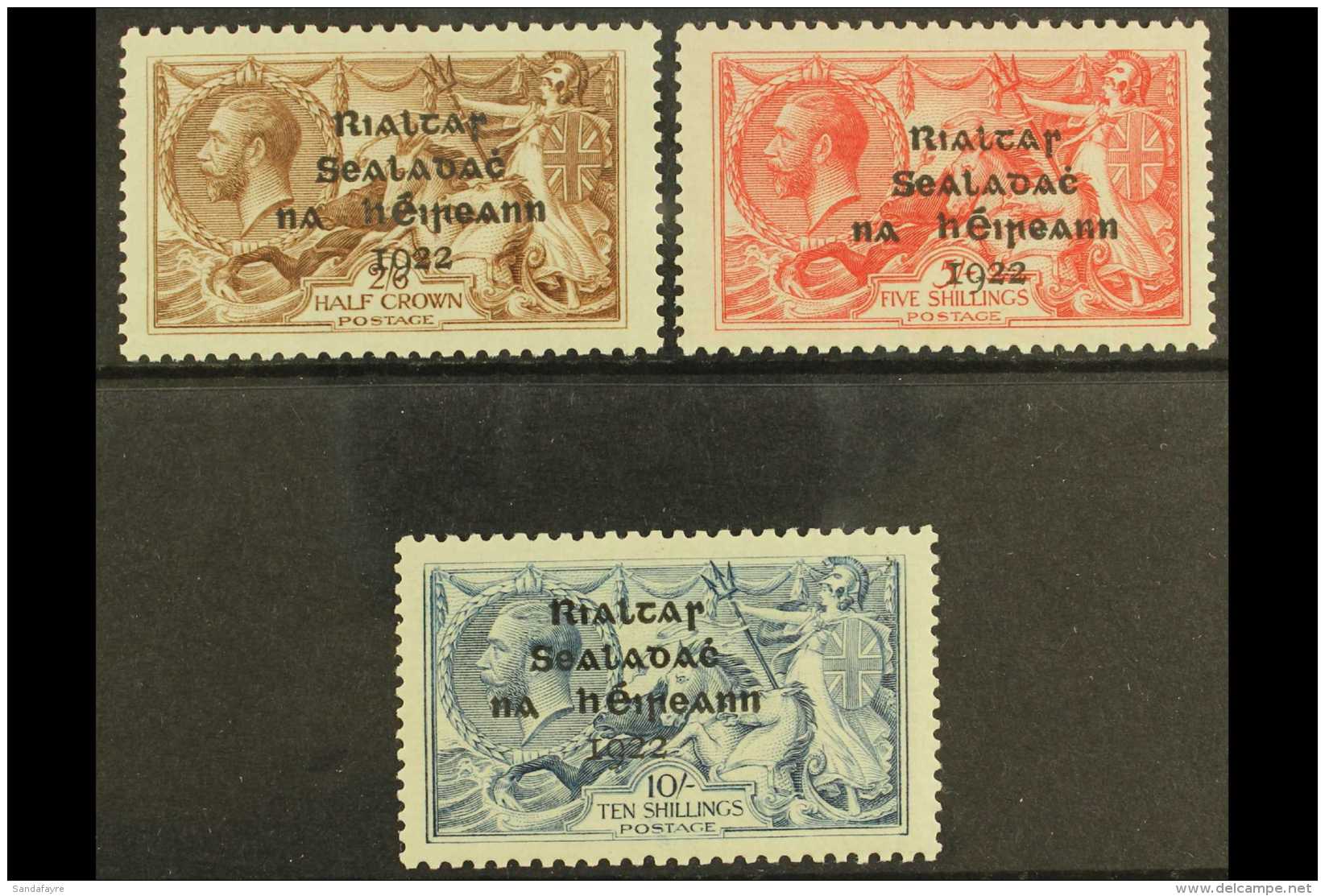 1922 Seahorses Dollard Overprints Complete Set (SG 17/21, Hibernian T12/14), Superb Mint With Only Minimal Hinge... - Autres & Non Classés