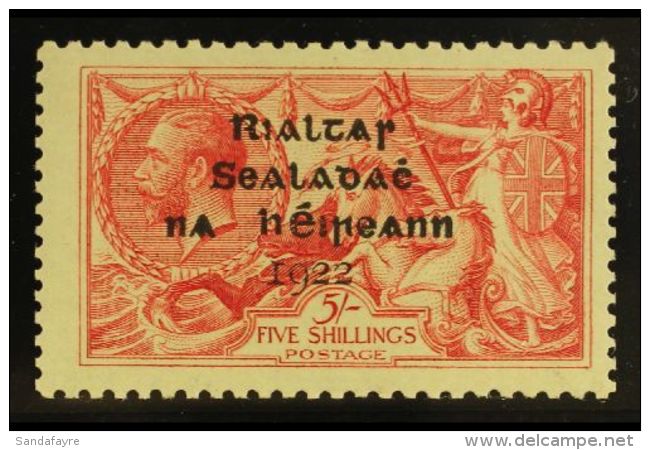 1922 5s Rose-carmine "Sea Horse" With Dollard Overprint, SG 19, Never Hinged Mint. For More Images, Please Visit... - Autres & Non Classés