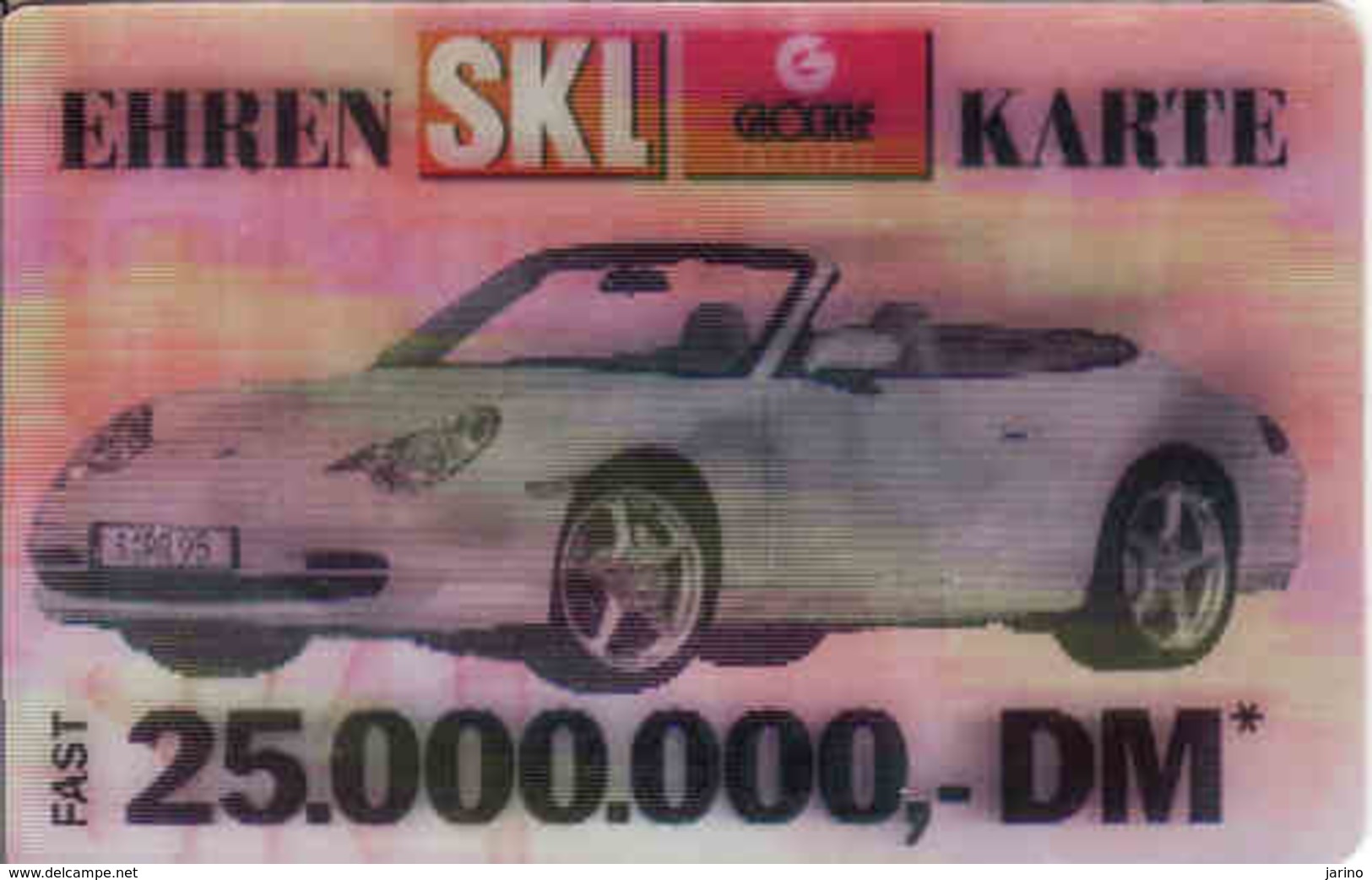 Lottery Ticket Ehren  SKL Glöckle Karte,PLASTIC Karte, Auto, Car - Lotterielose