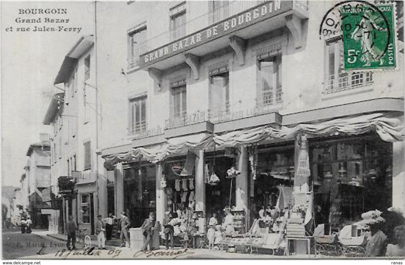 CPA ISERE BOURGOIN Isère Circulé Commerce Bazar - Bourgoin