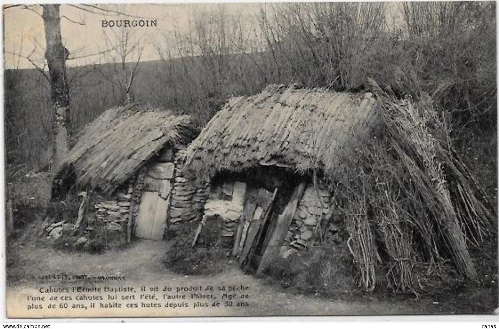 CPA ISERE BOURGOIN Isère écrite Ermite Baptiste - Bourgoin