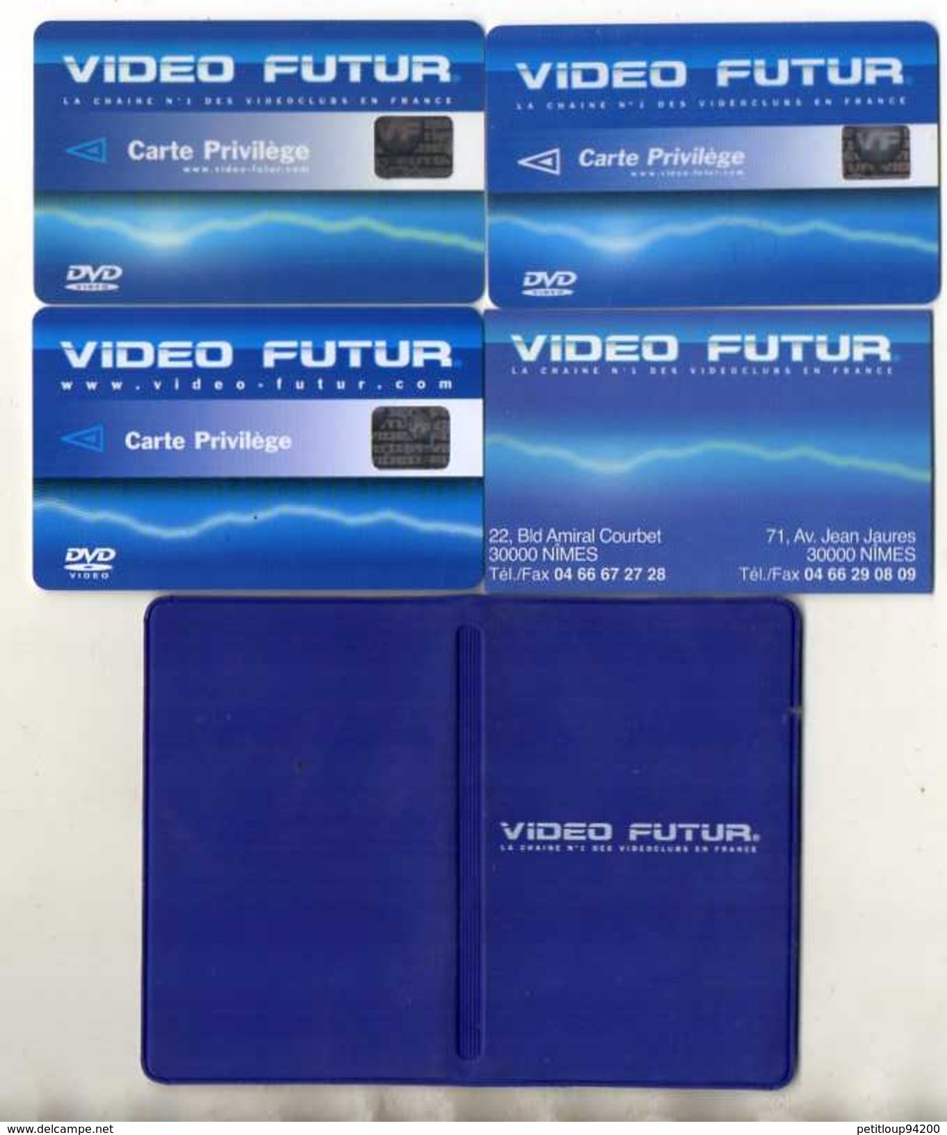 3 CARTES VIDEO FUTUR + POCHETTE Cartes Privileges - Abonnement