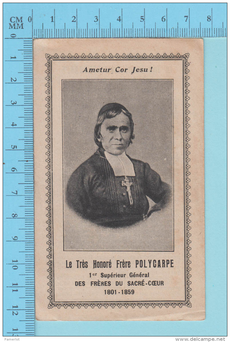 Neuvaine Et Invocation - Le Très Honoré Frère Polycarpe - Holy Card Image Pieuse Santini - 3 Scans - Images Religieuses