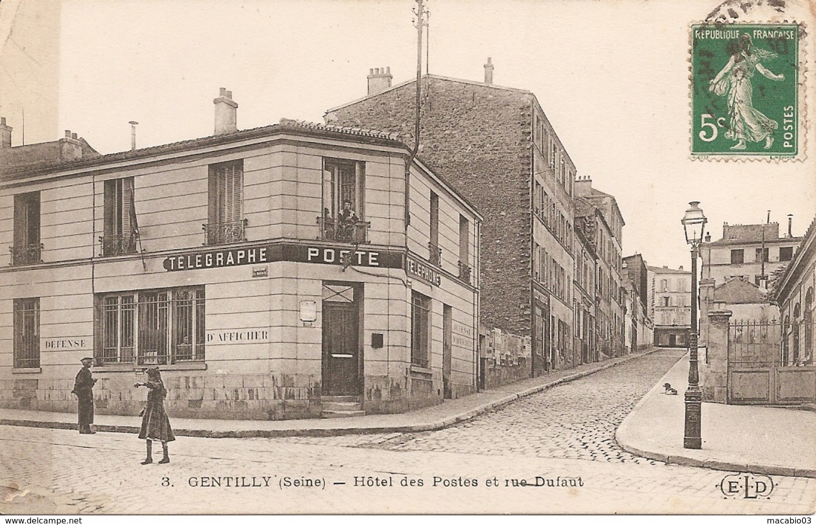 94 Val De Marne  :  GENTILLY   Hôtel Des Postes Et Rue Dufaut  Réf 3066 - Gentilly