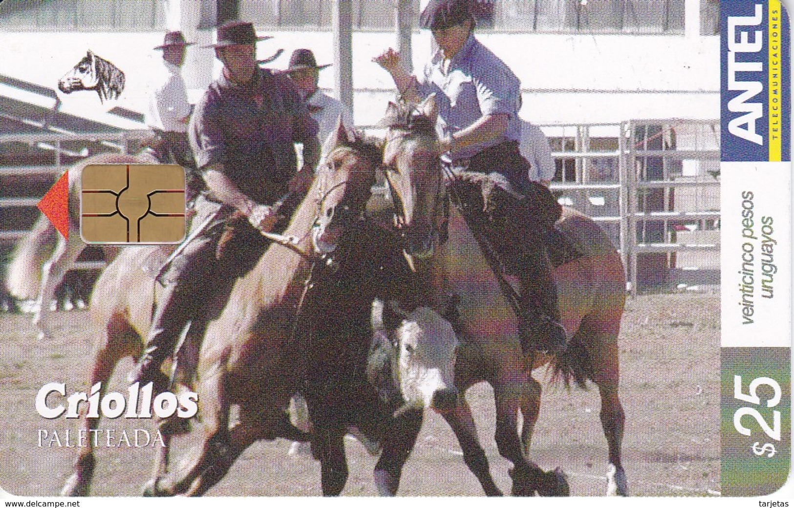 Nº 387 TARJETA DE URUGUAY DE LOS CROLLOS (CHIP G5 ROJO) CABALLO-HORSE - Uruguay