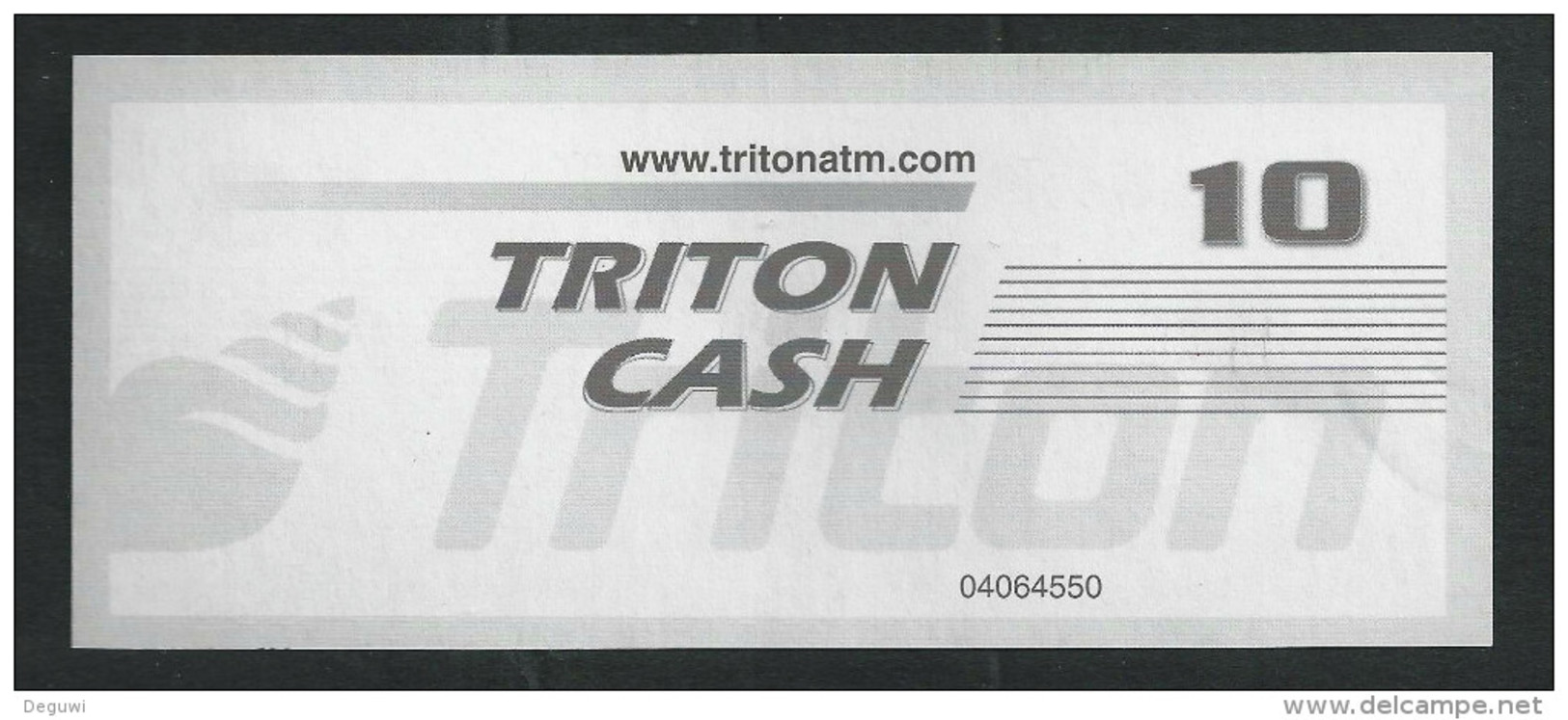 Test Note "TRITON" Testnote, Typ B, 10 Units, Beids. Druck, Sample, RRR, UNC - Sonstige & Ohne Zuordnung
