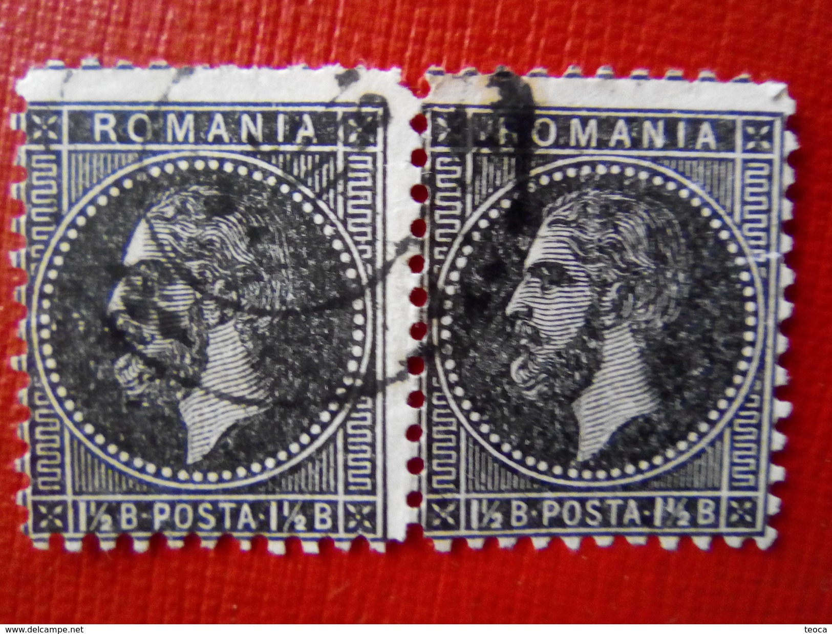 Stampe ERROR ROMANIA 1872-90, Carol I, Printed WITHOUT Line Border, ERROR  PERFORATION MISPLACED IMAGE Pairx2 - Plaatfouten En Curiosa