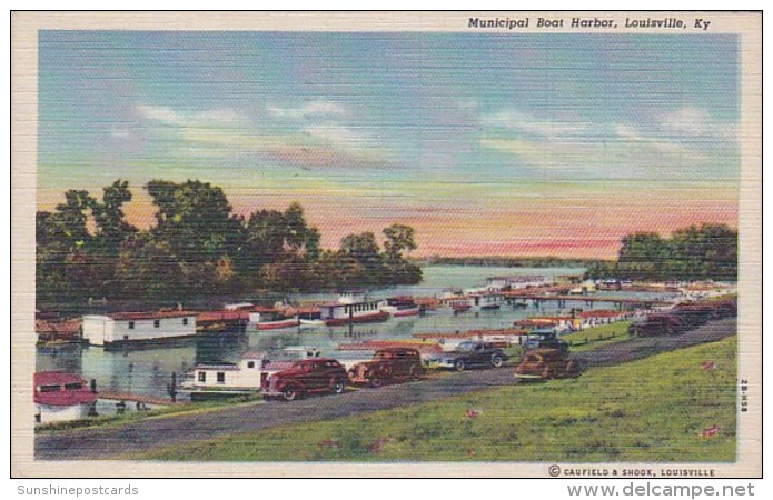 Kentucky Louisville Municipal Boat Harbor 1951 Curteich - Louisville