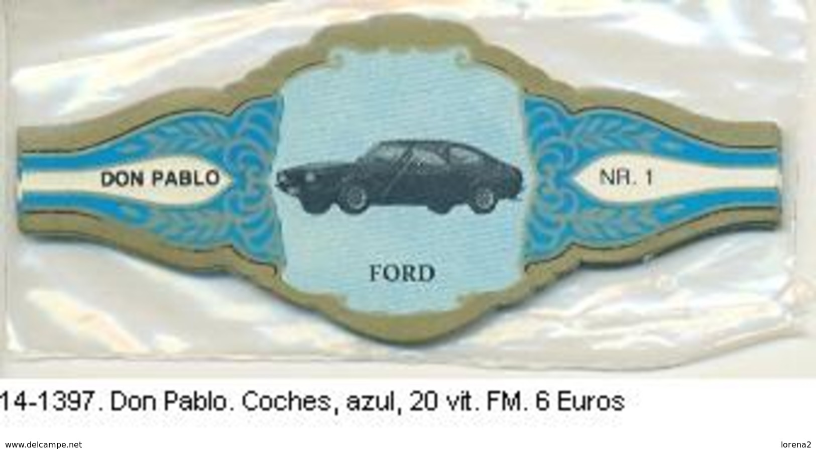 Vitolas Don Pablo. Coches, Azul. Ref. 14-1397 - Vitolas (Anillas De Puros)