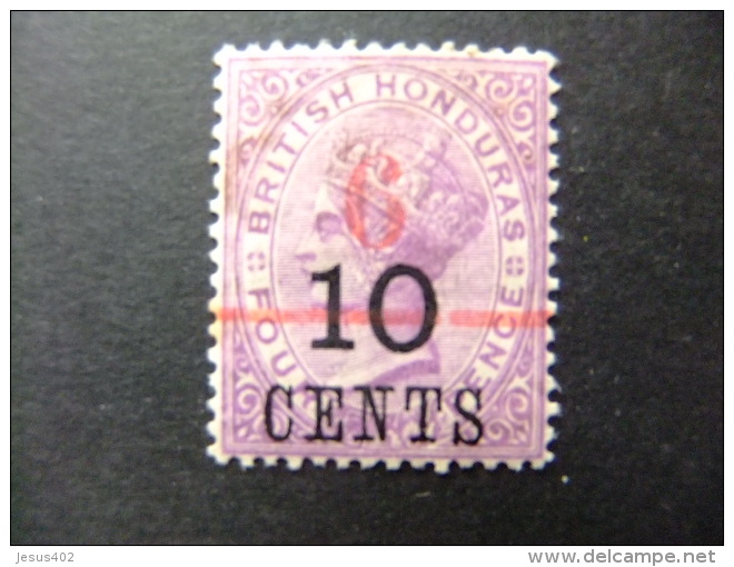 HONDURAS BRITANNIQUE 1891 Reine VICTORIA Surchargé 6 Sur 10 CENTS Yvert 36 A MH - British Honduras (...-1970)