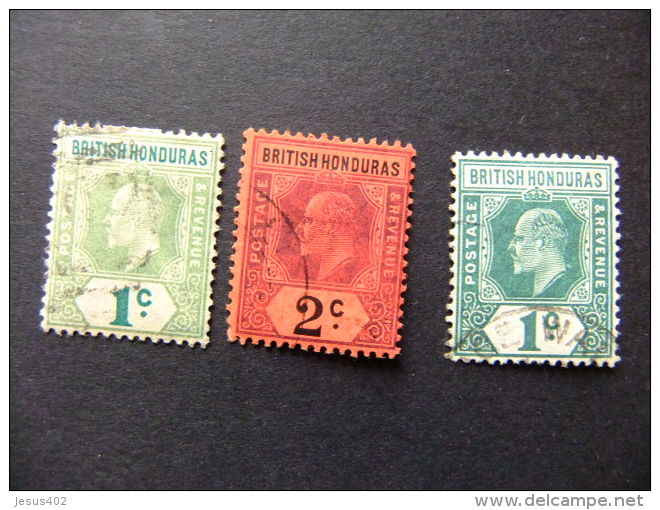 HONDURAS BRITANNIQUE 1905 - 06 Roi EDOUARD VII Yvert 61 + 61 + 62 FU - British Honduras (...-1970)