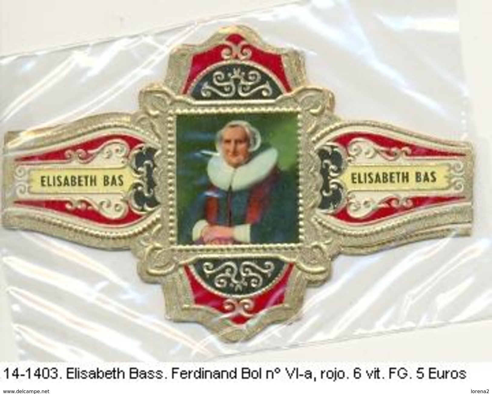 Vitolas Elisabeth Bass. Ferdinand Bol Nº VI-a, Rojo.  Ref. 14-1403 - Anelli Da Sigari