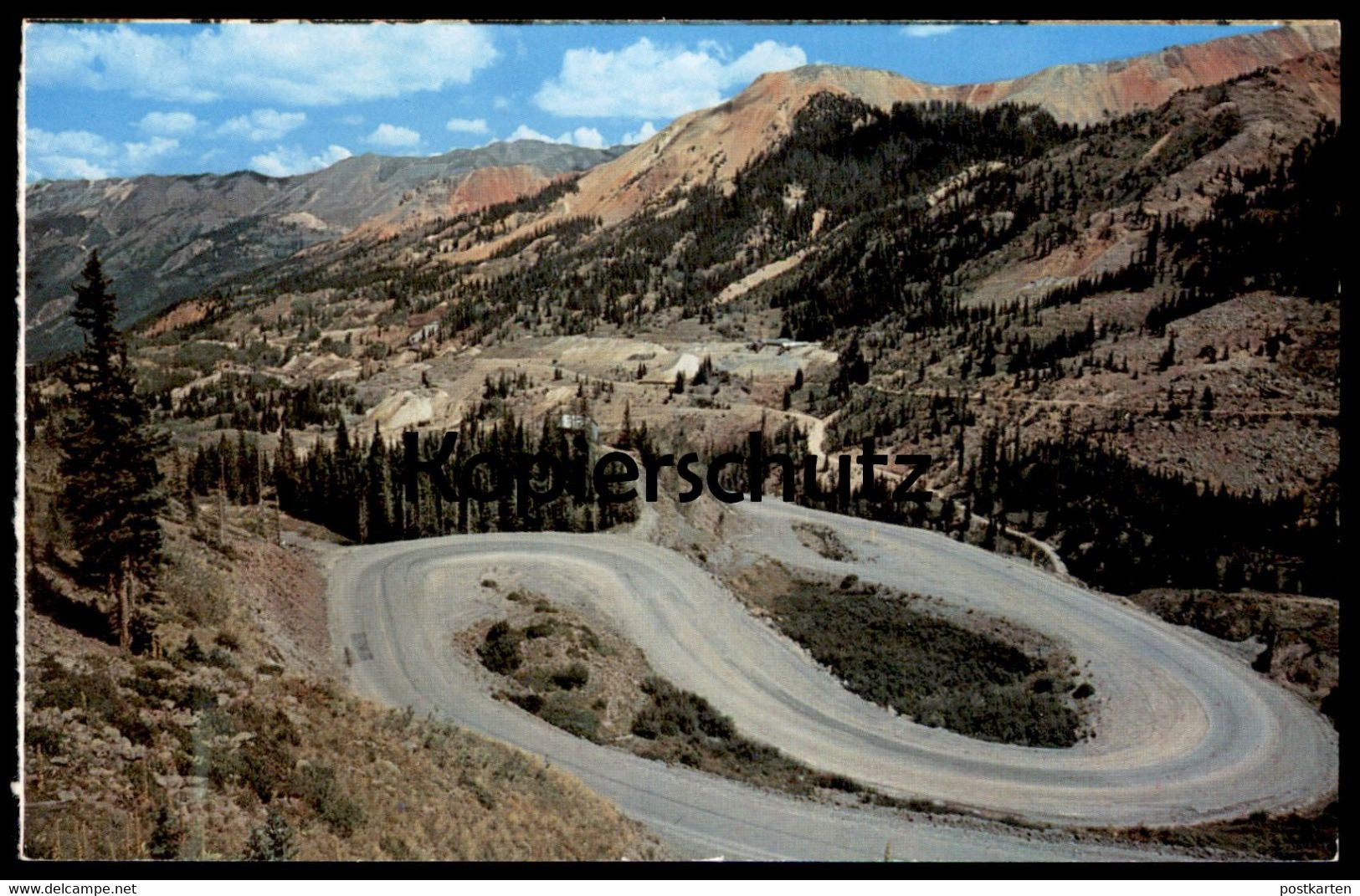 ÄLTERE POSTKARTE HAIRPIN TURNS ON THE MILLION DOLLAR HIGHWAY IN ITS CLIMB UP RED MOUNTAIN PASS Motorway Cpa AK - Rocky Mountains