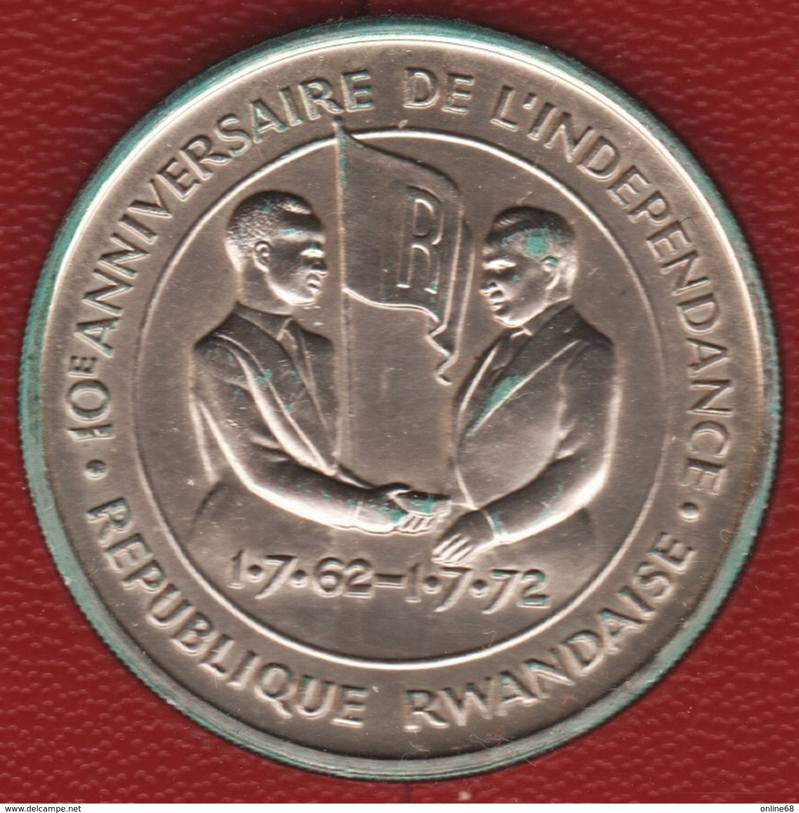 RWANDA 200 FRANCS 1972 FAO 10TH ANNIVERSAIRE DE L'INDEPENDANCE ARGENT Silver .800 KM# 11 - Rwanda