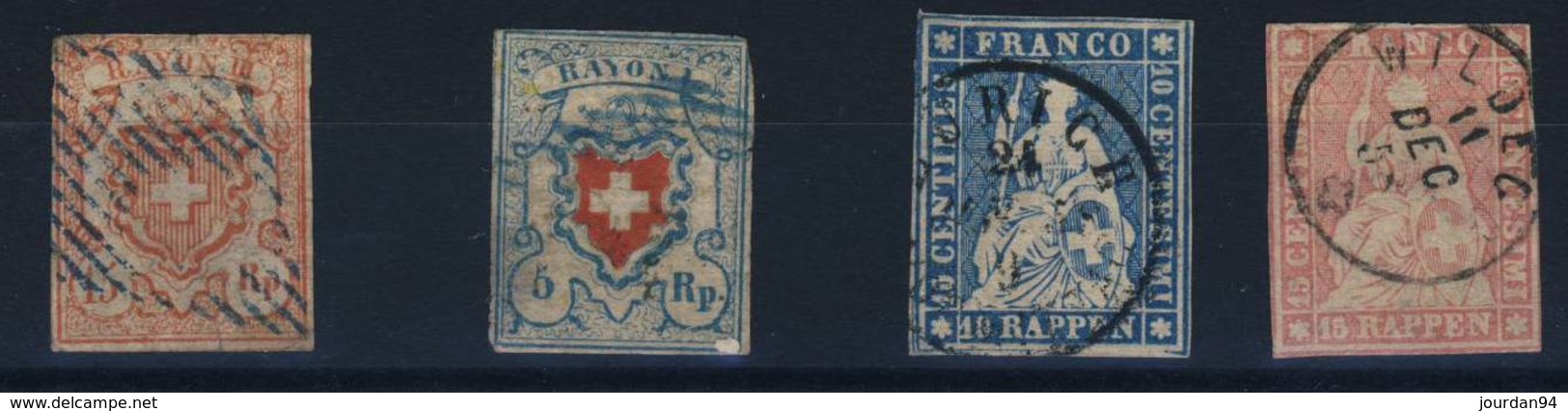 SUISSE      N°  23  / 20 / 27  /  28 - Used Stamps