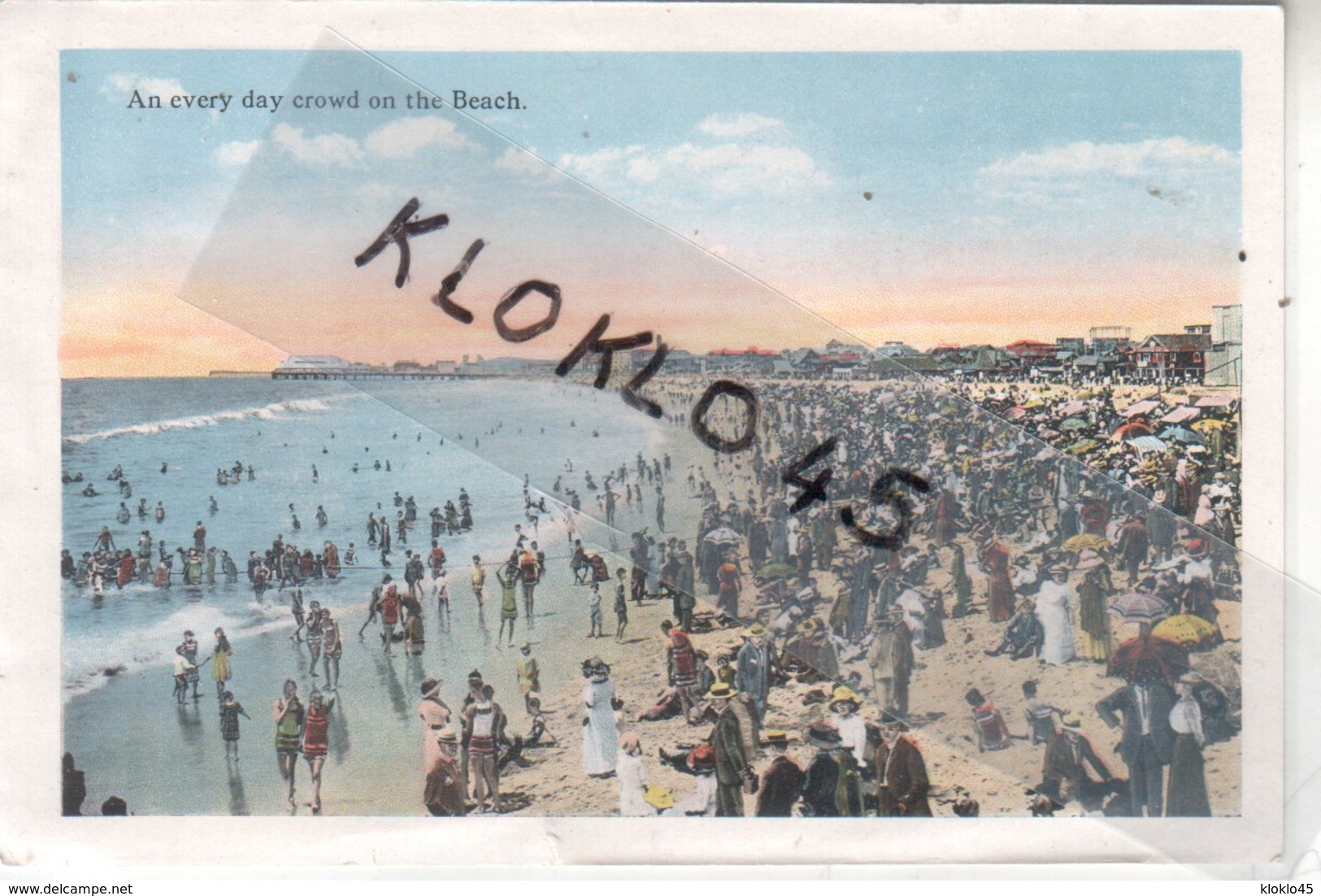 Amérique - VENICE An Every Day Crowd On The Beach Et Interior Of The  - 2 Vues Couleurs Recto Verso Format Carte Postale - Autres & Non Classés