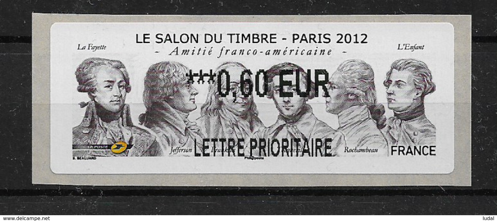 Vignette LISA Le Salon Du Timbre Paris 2012 - Lettre Prioritaire 0.60 Euro - Neuve - 2010-... Illustrated Franking Labels