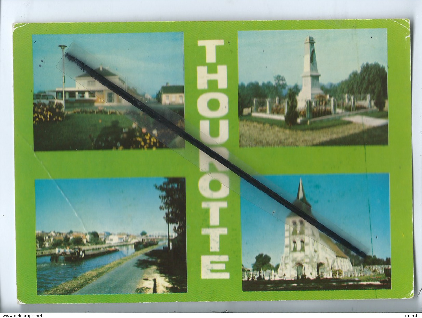 CPM Abîmée - Thourotte - (Oise) - La Poste - Le Monument Aux Morts - L'Eglise - Le Canal - Thourotte