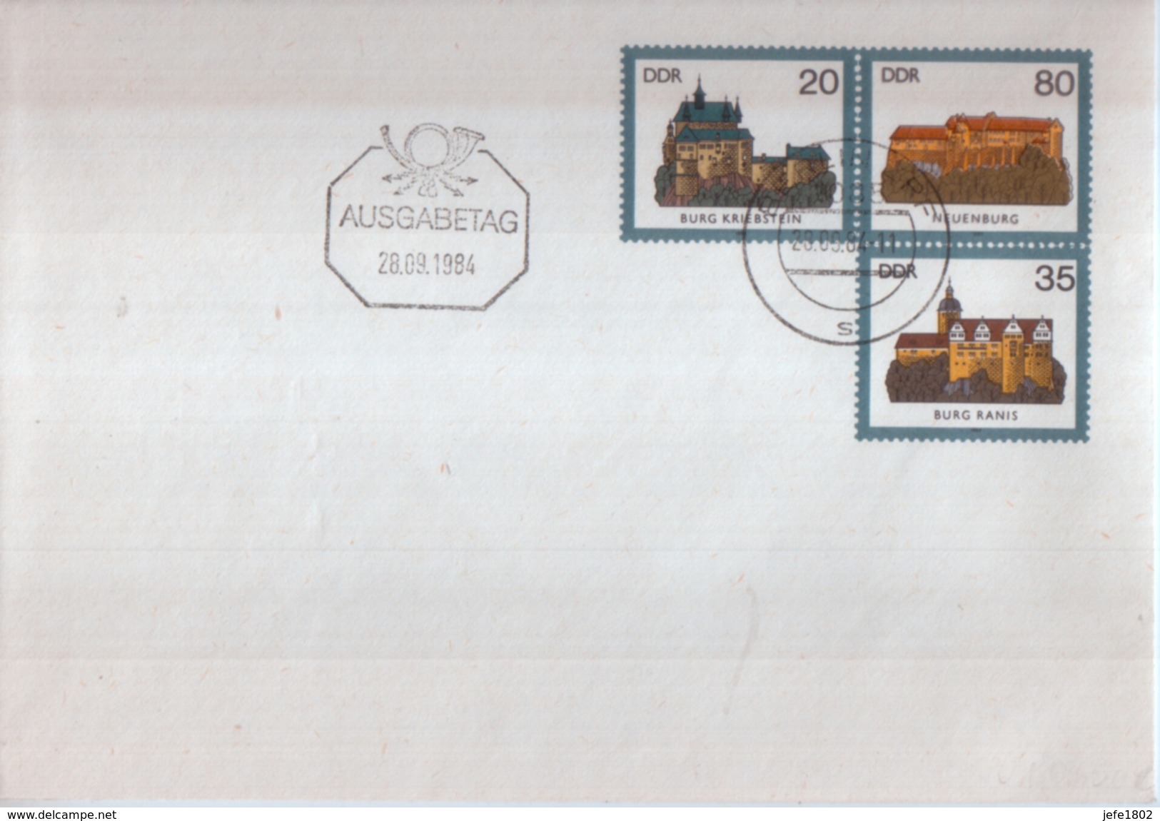 Burg Kriebstein - Neuenburg - Burg Ranis / Rochsburg - Burg Schwarzenberg - Burg Stein - Covers - Mint