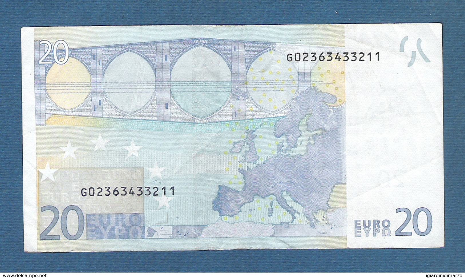 EURO - CIPRO - 2002 - BANCONOTA DA 20 EURO TRICHET SERIE G (G013H4) - CIRCOLATA-CIRCULATED - IN BUONE CONDIZIONI. - 20 Euro