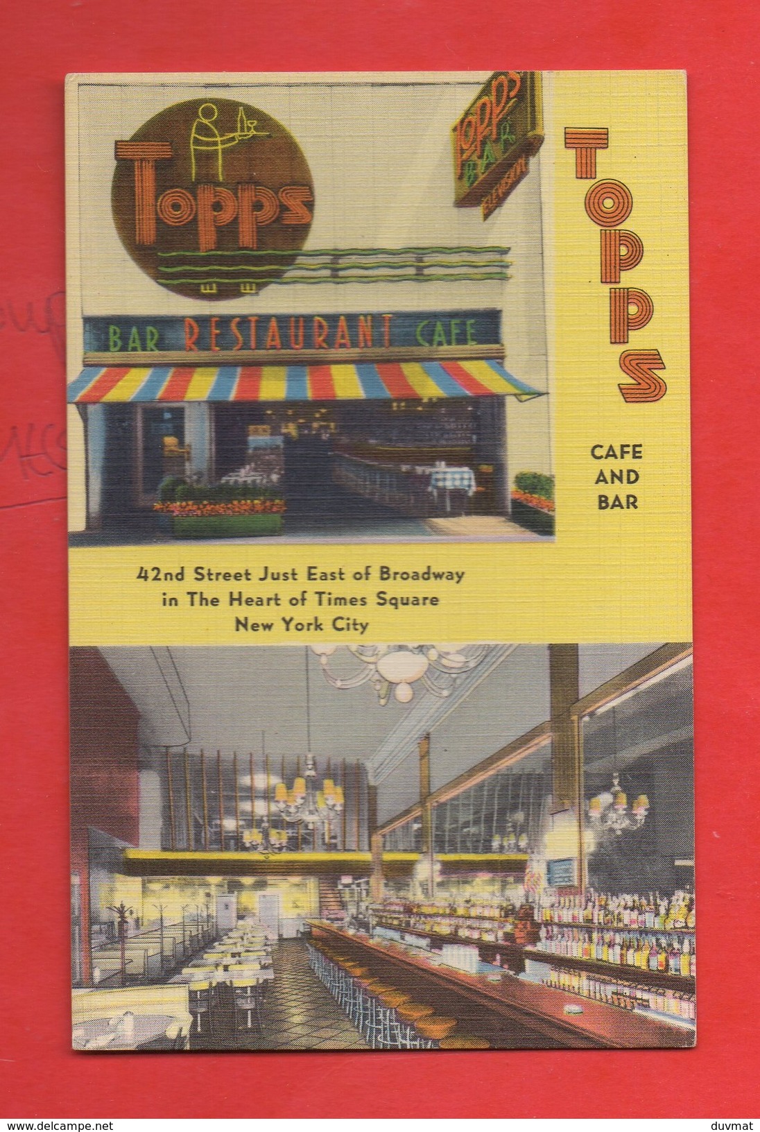 United States Etats Unis New York City Time Square The "new Topps" Restaurant Bar Café ( Format 9x14) - Time Square