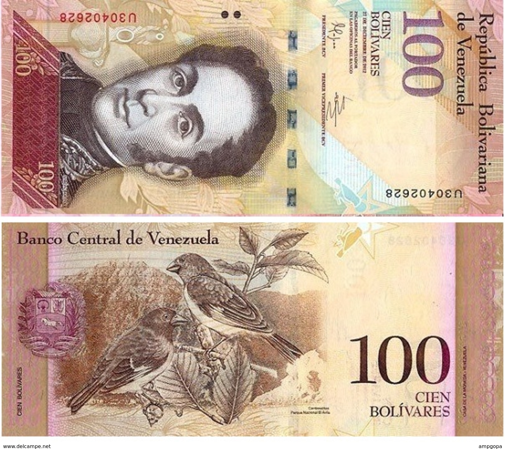 Venezuela 100 Bolivares 27-12-2012 Pick 93.f UNC - Venezuela