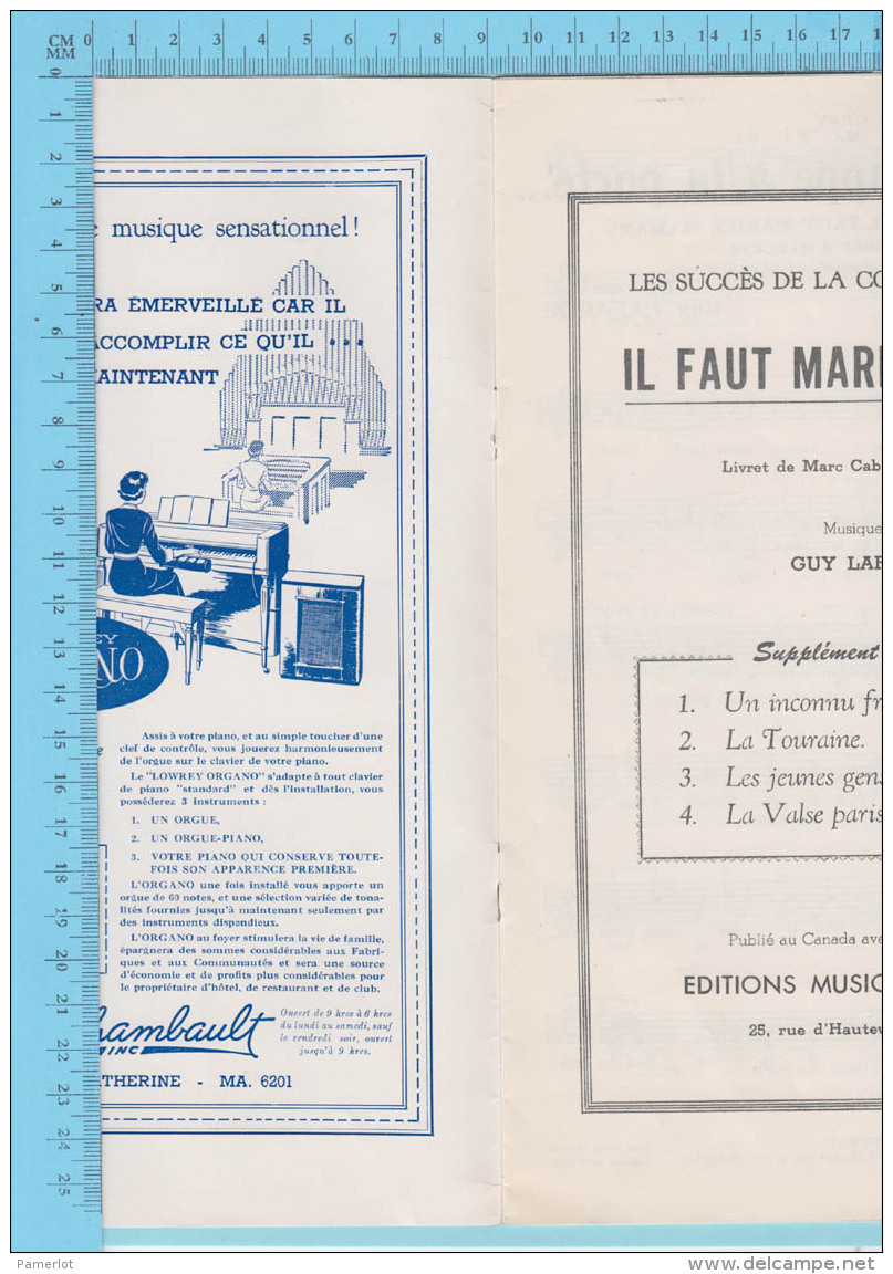 Denise Peltier Lionel Daunais Montreal Quebec - Varietés Lyrique Programme 1950 - 12 Pages "  3 Scans - Programs