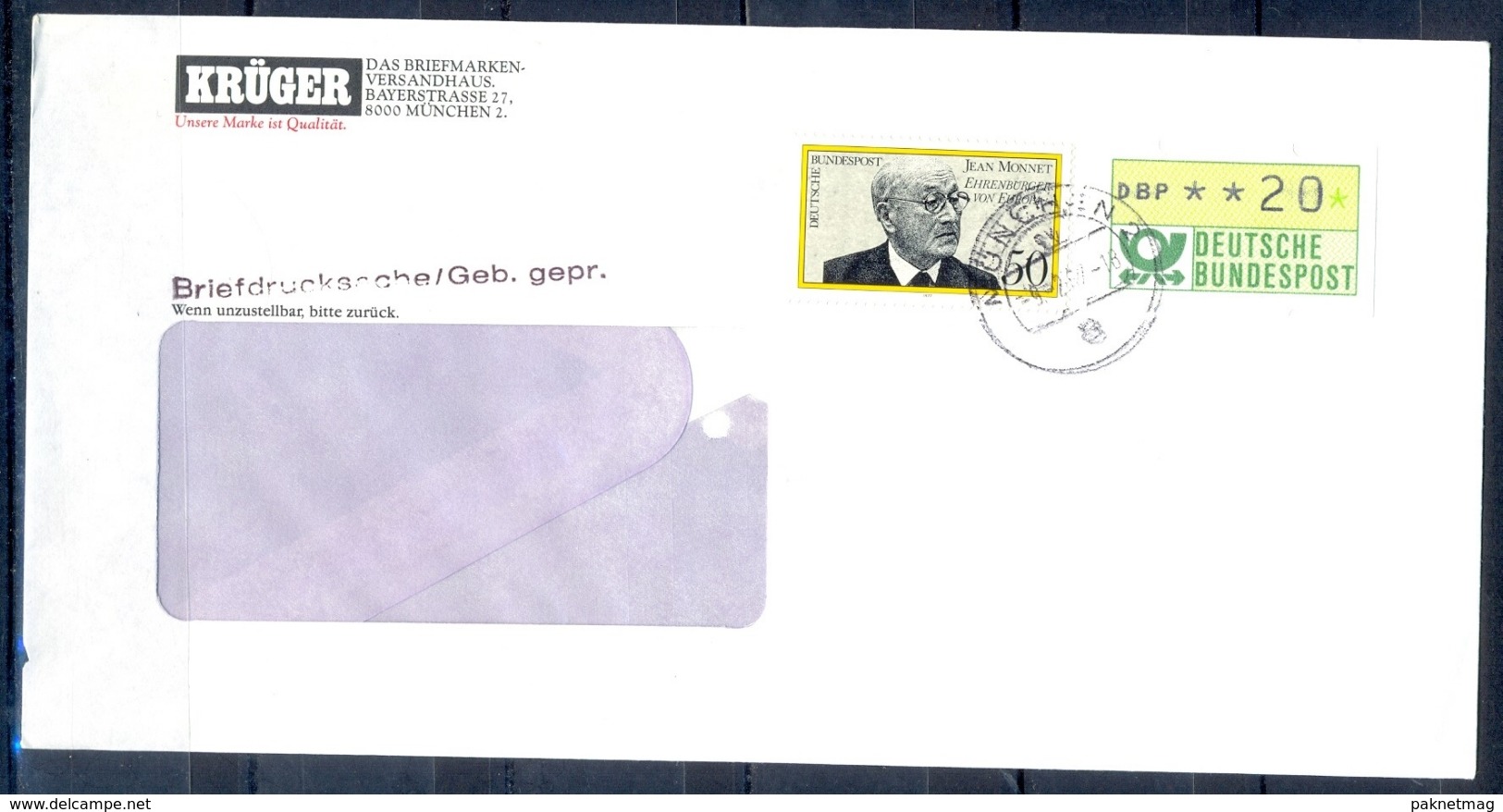 J229- Deutschland Germany Postal History Post Card. ATM Machine Label Stamp. - Franking Machines (EMA)